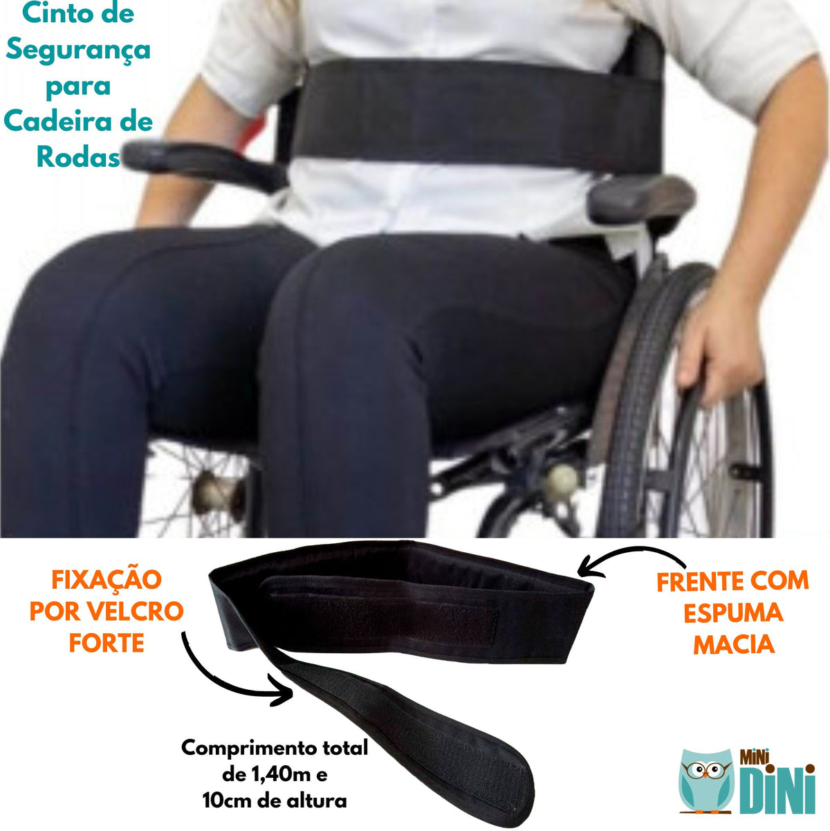Cinto de Segurança para Cadeira de Rodas Conforto Faixa PCD para Segurar Tronco de Crianças e Adultos